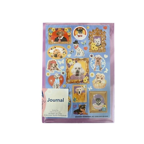 JOT 5x7 Journal w "Dogs in Frame" Sticker Pack / JOT 10-Pc Gel Pens SET - Picture 2 of 9